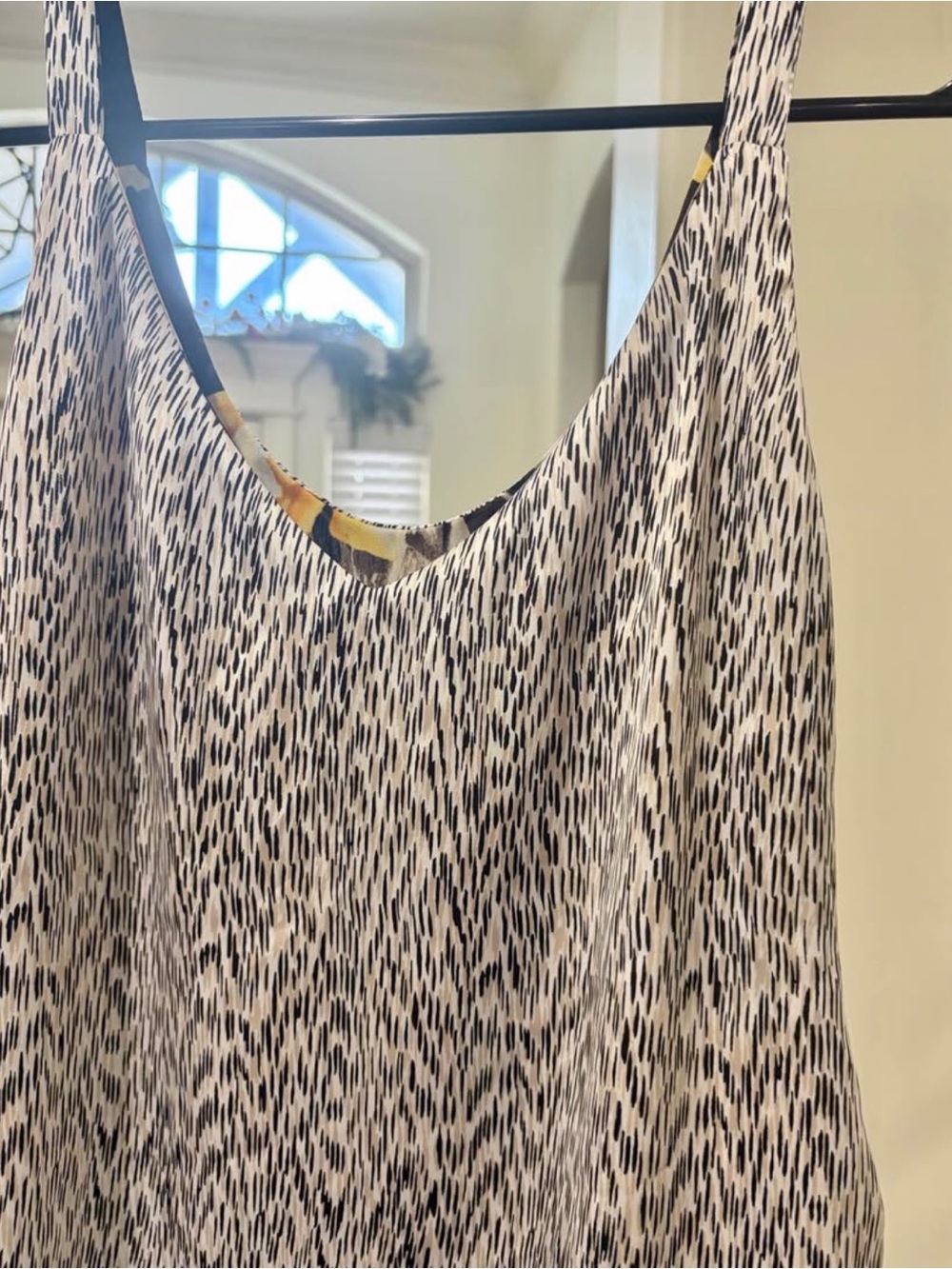 WHITE HOUSE BLACK MARKET Black and White Double Sided Printed Satin Cami